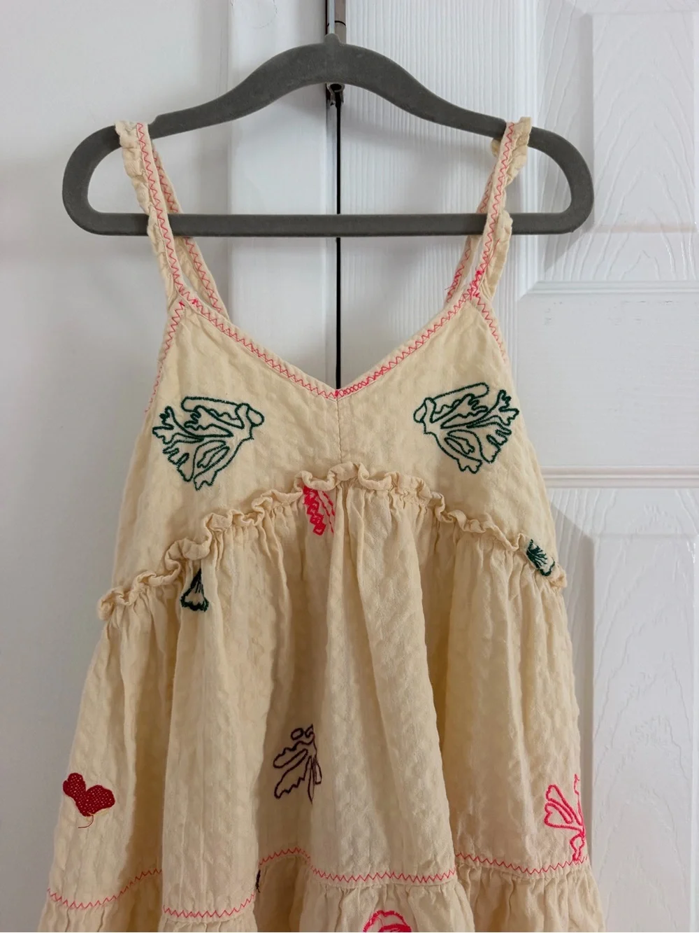 ZARA Girls Embroidered Floral Butterfly Coral Reef Dress Summer Vacation Beach 9